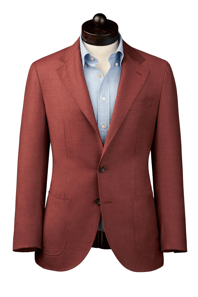 Red Twill 2-Button Suit