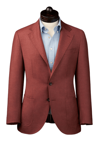 Red Twill 2-Button Suit