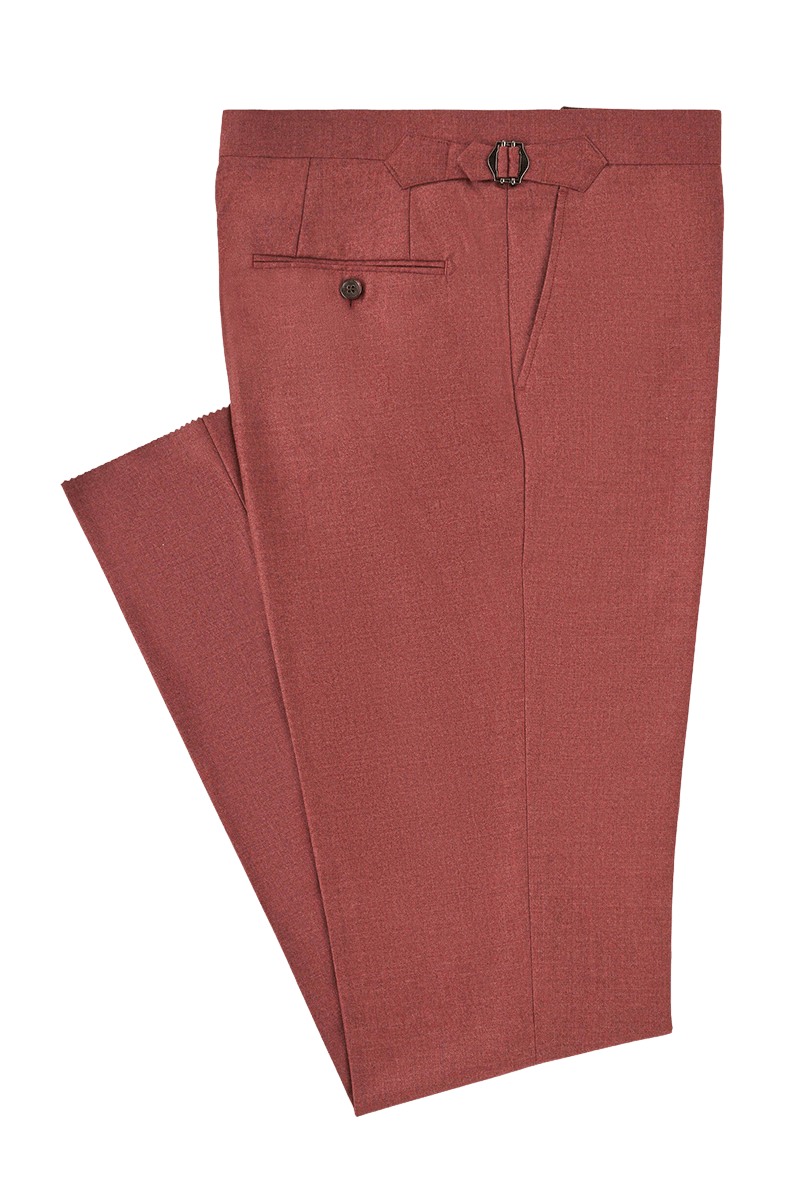 Red Twill 2-Button Suit