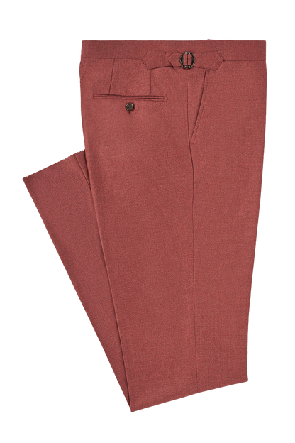 Red Twill 2-Button Suit