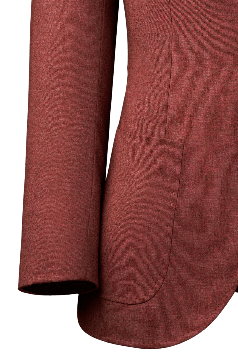 Red Twill 2-Button Suit