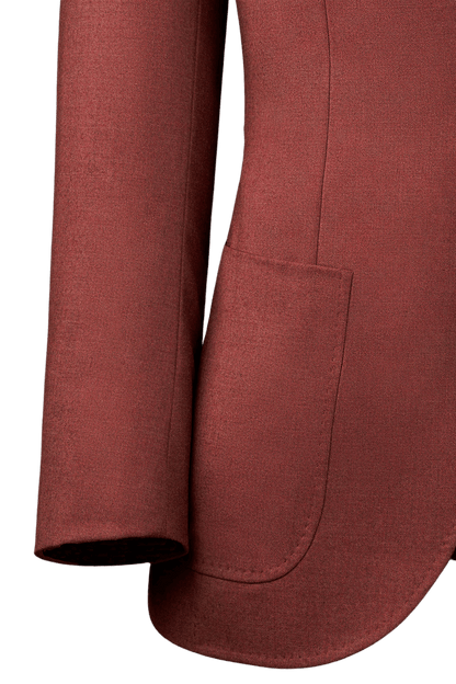 Red Twill 2-Button Suit