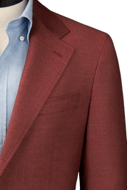 Red Twill 2-Button Suit