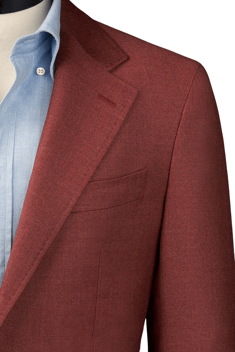 Red Twill 2-Button Suit