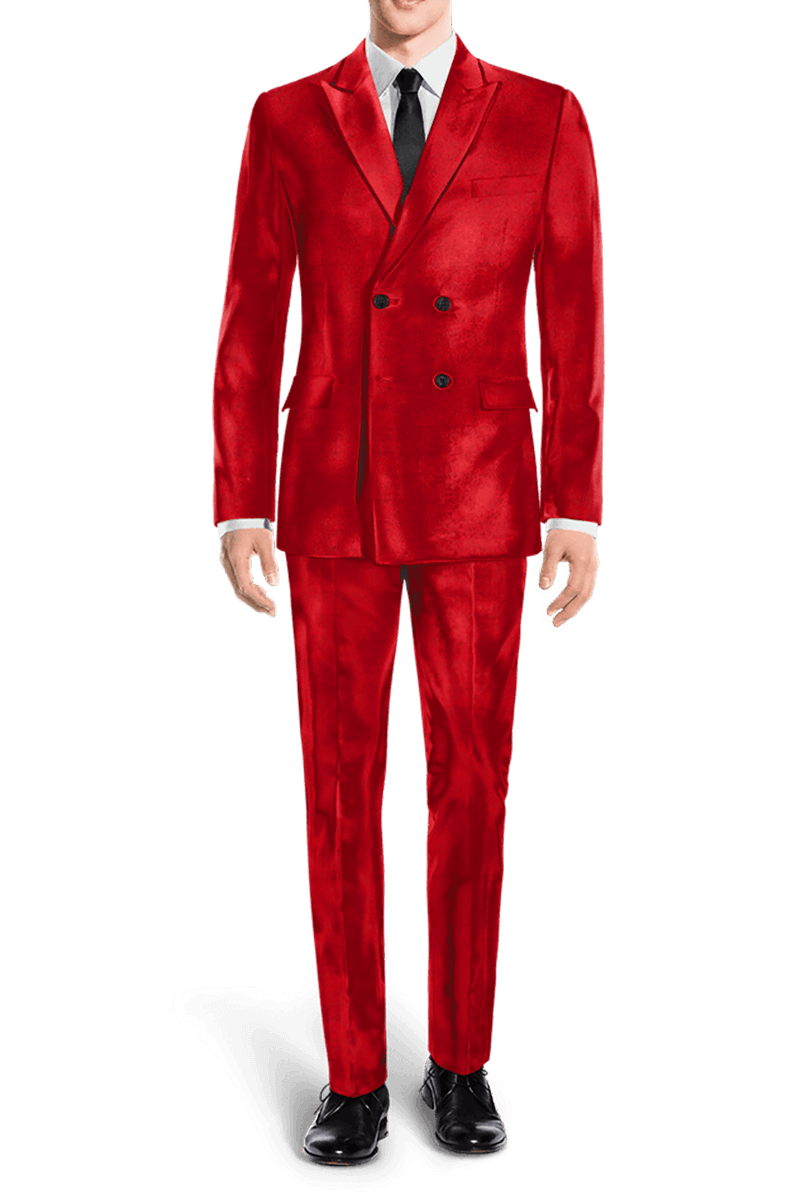 Red Velvet Double Breasted Suit