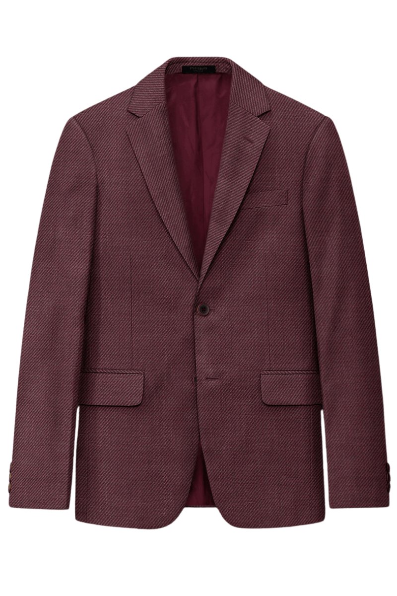 Red Wool Silk Linen Suit