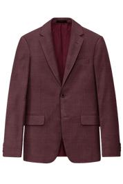 Red Wool Silk Linen Suit