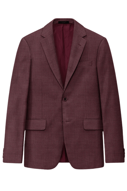 Red Wool Silk Linen Suit