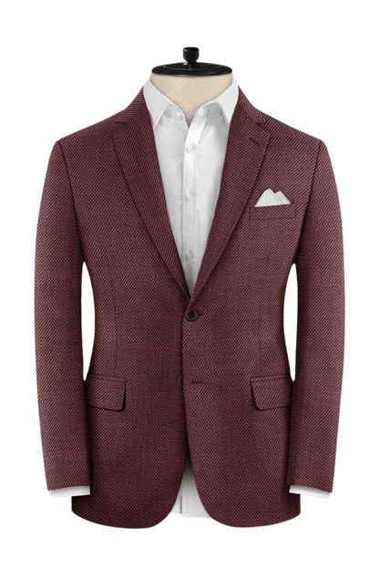 Red Wool Silk Linen Suit