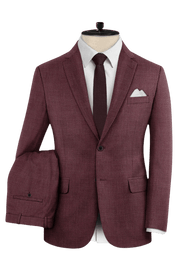 Red Wool Silk Linen Suit