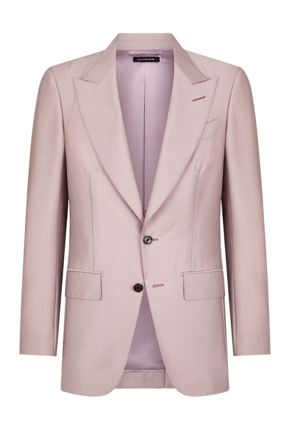 Traje de 2 piezas ajustado de 2 botones en color rosa nude