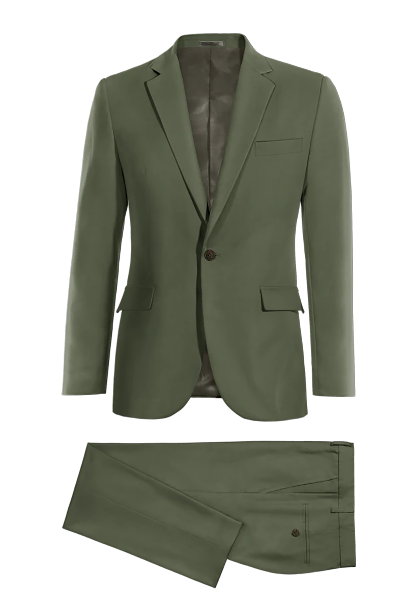 Sage Green Slim fit 2 piece 1-Button Suit