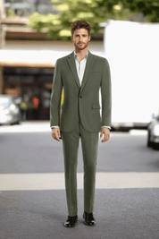 Sage Green Slim fit 2 piece 1-Button Suit