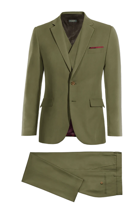 Sage Green Slim fit 3 piece 2-Button Suit