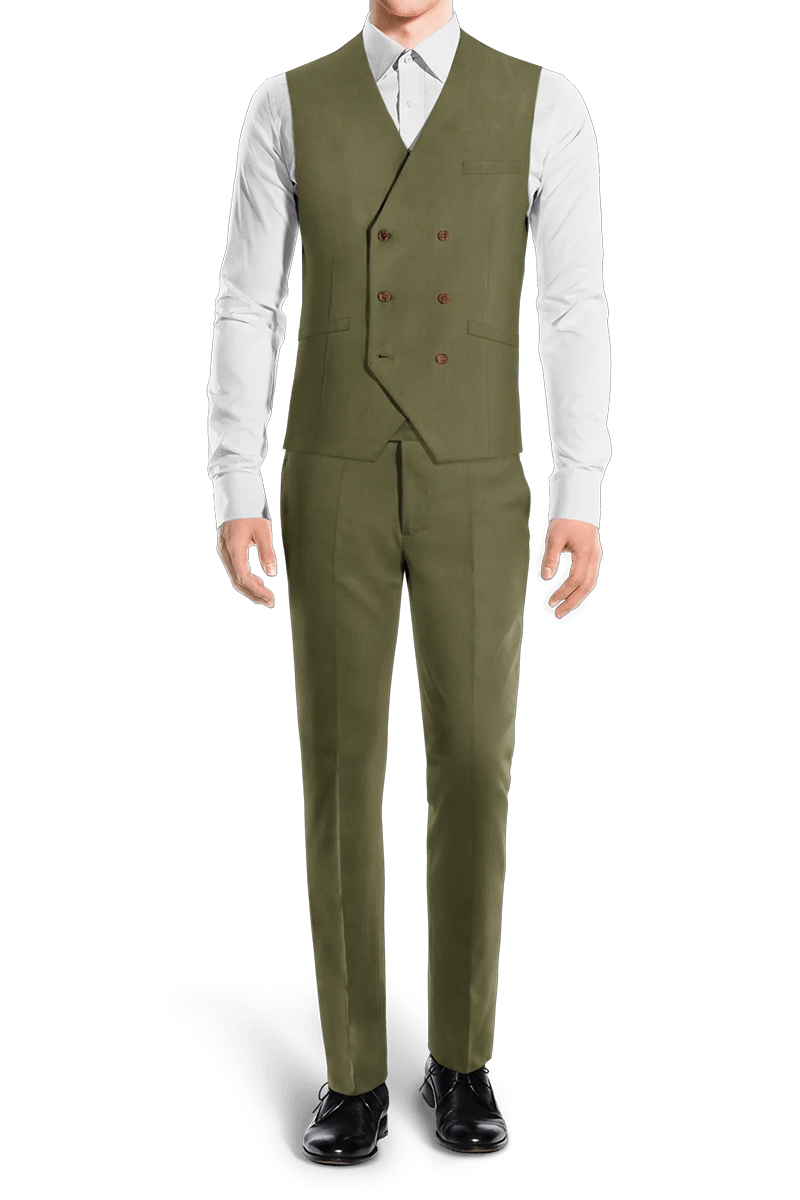 Sage Green Slim fit 3 piece 2-Button Suit