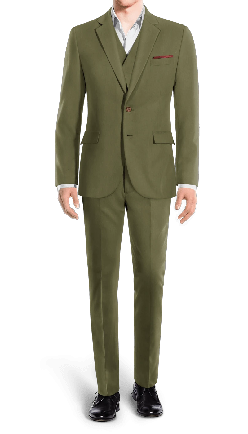 Sage Green Slim fit 3 piece 2-Button Suit