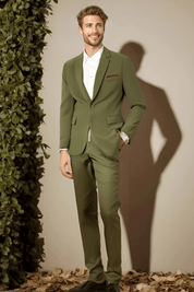 Sage Green Slim fit 3 piece 2-Button Suit