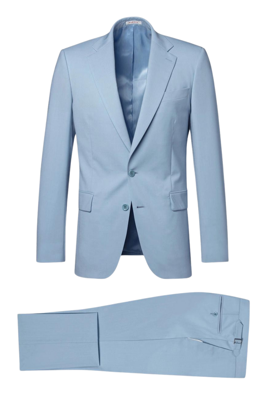 Himmelblauer lockerer 2-teiliger Anzug mit 2 Knöpfen