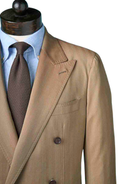 Tan Herringbone Double Breast Suit