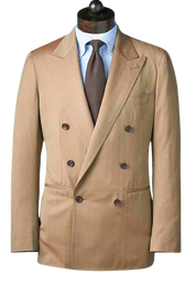 Tan Herringbone Double Breast Suit