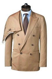 Tan Herringbone Double Breast Suit