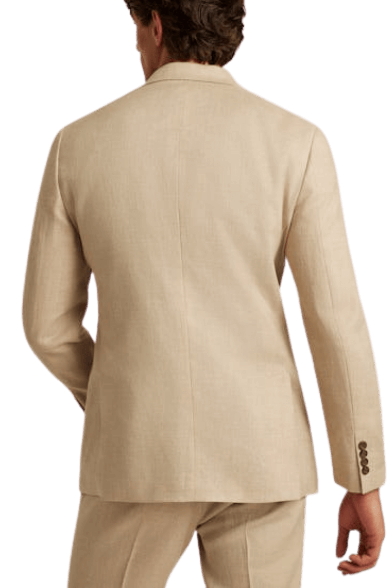 Tan Italian Stretch Linen Notch Lapel Suit