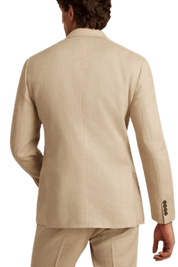 Tan Italian Stretch Linen Notch Lapel Suit