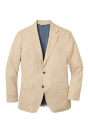 Tan Italian Stretch Linen Notch Lapel Suit