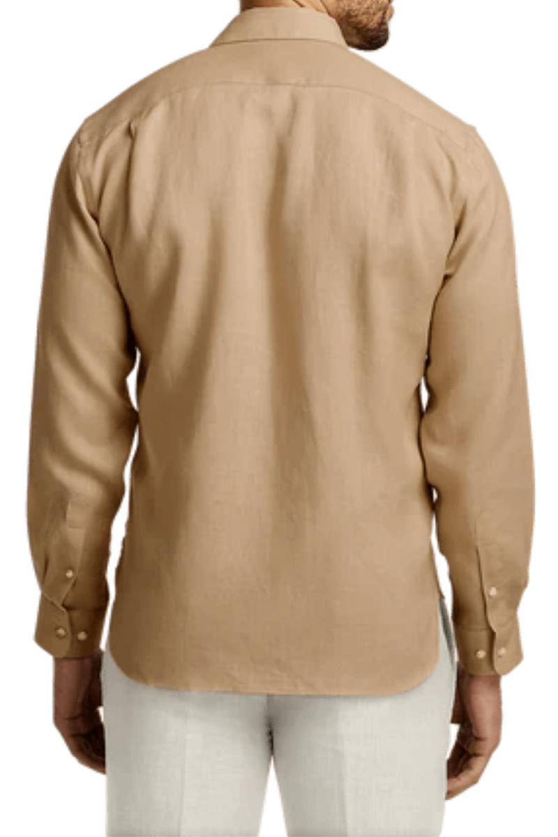 Tan Linen Classic Solid Shirt