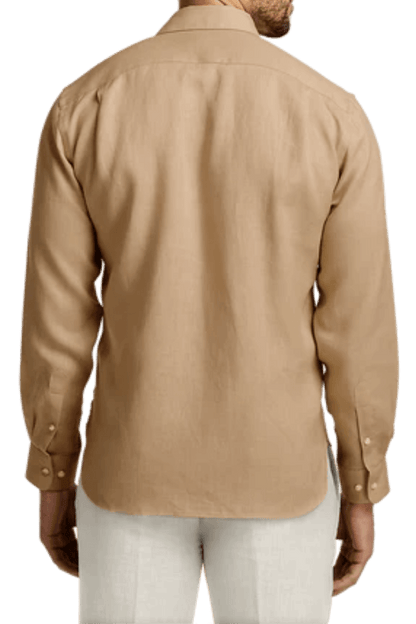 Tan Linen Classic Solid Shirt