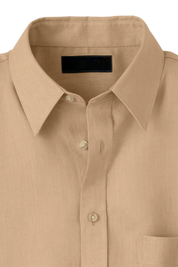 Tan Linen Classic Solid Shirt