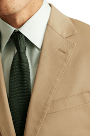 Tan Wool Stretch 2-Button Notch Lapel Jacket