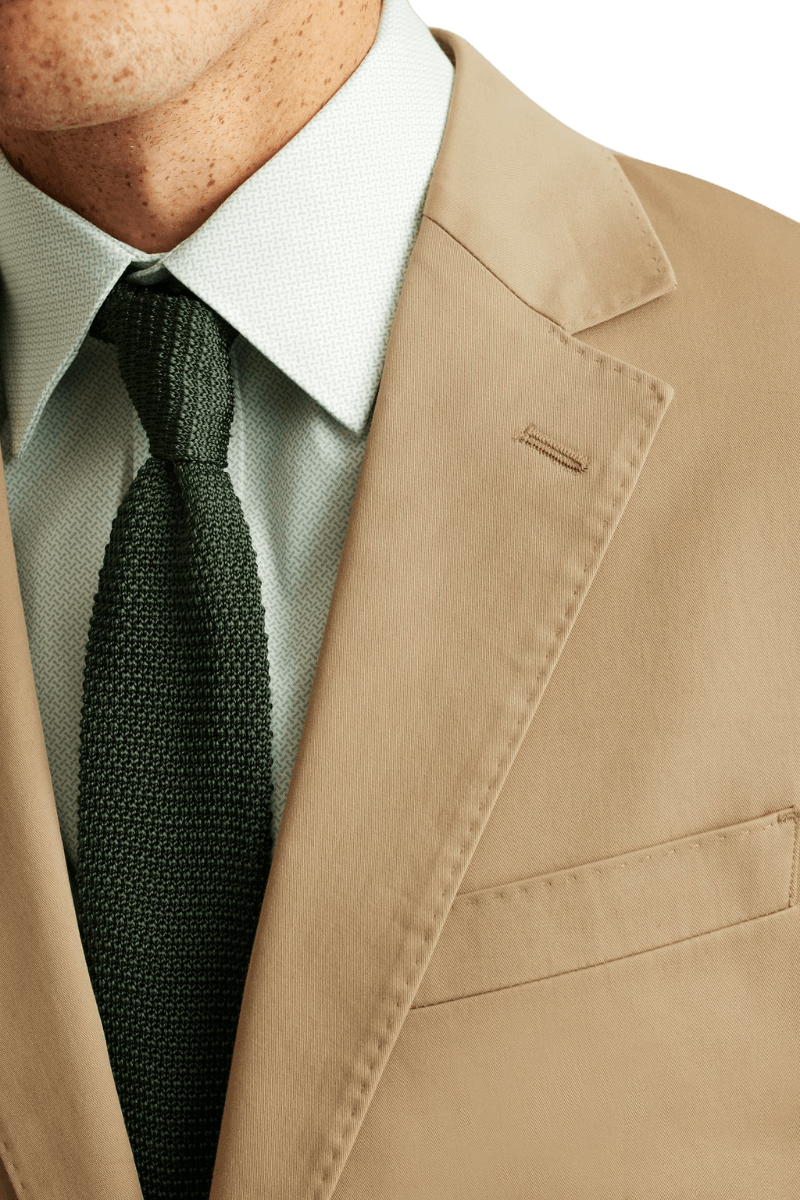 Tan Brown 2-Button Notch Lapel Jacket