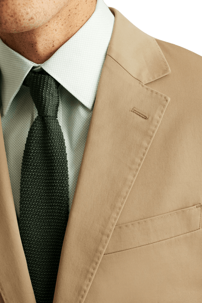Tan Brown 2-Button Notch Lapel Jacket