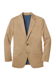 Tan Wool Stretch 2-Button Notch Lapel Jacket