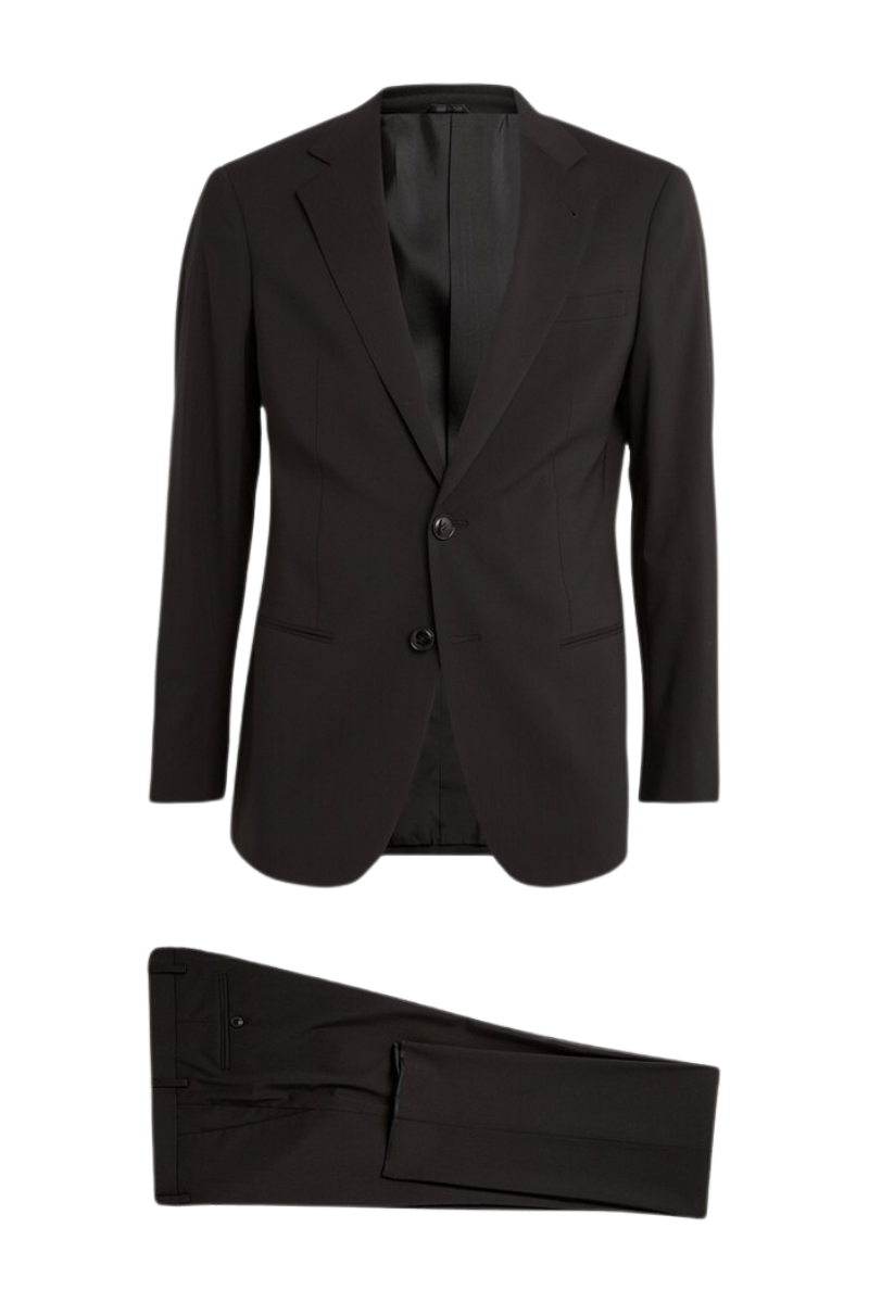 Traje de 2 piezas de corte regular y 2 botones en color tostado