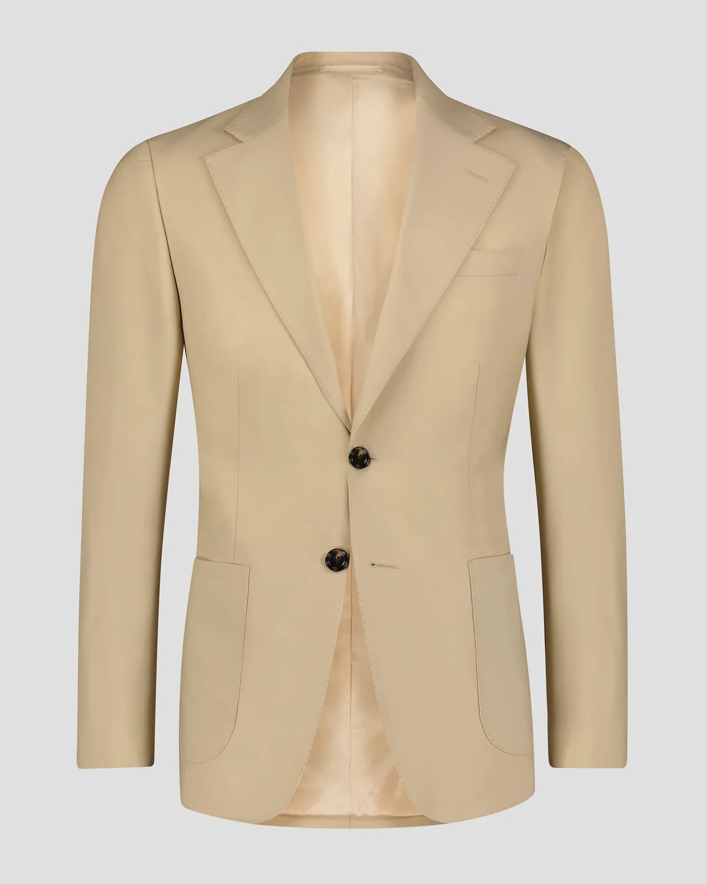 Beige Notch Lapel Single-breasted Suit