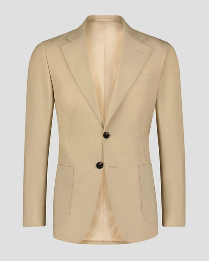 Beige Notch Lapel Single-breasted Suit