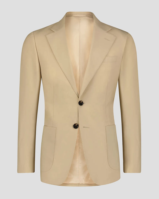 Beige Notch Lapel Single-breasted Suit