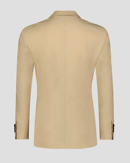 Beige Notch Lapel Single-breasted Suit