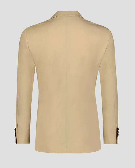 Beige Notch Lapel Single-breasted Suit