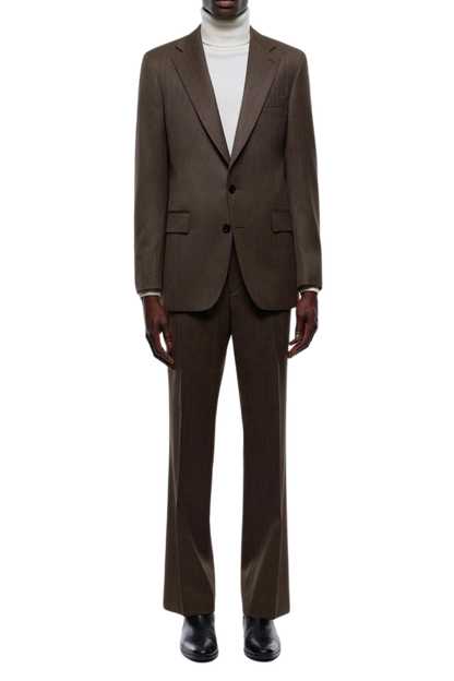 Taupe Brown Slack 2 piece 2-Button Suit