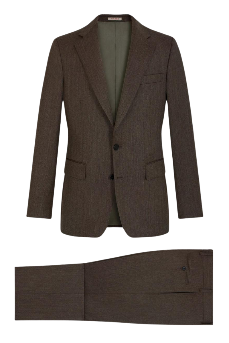 Taupe Brown Slack 2 piece 2-Button Suit