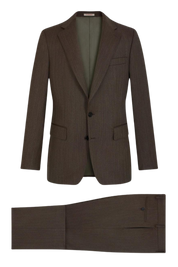 Taupe Brown Slack 2 piece 2-Button Suit