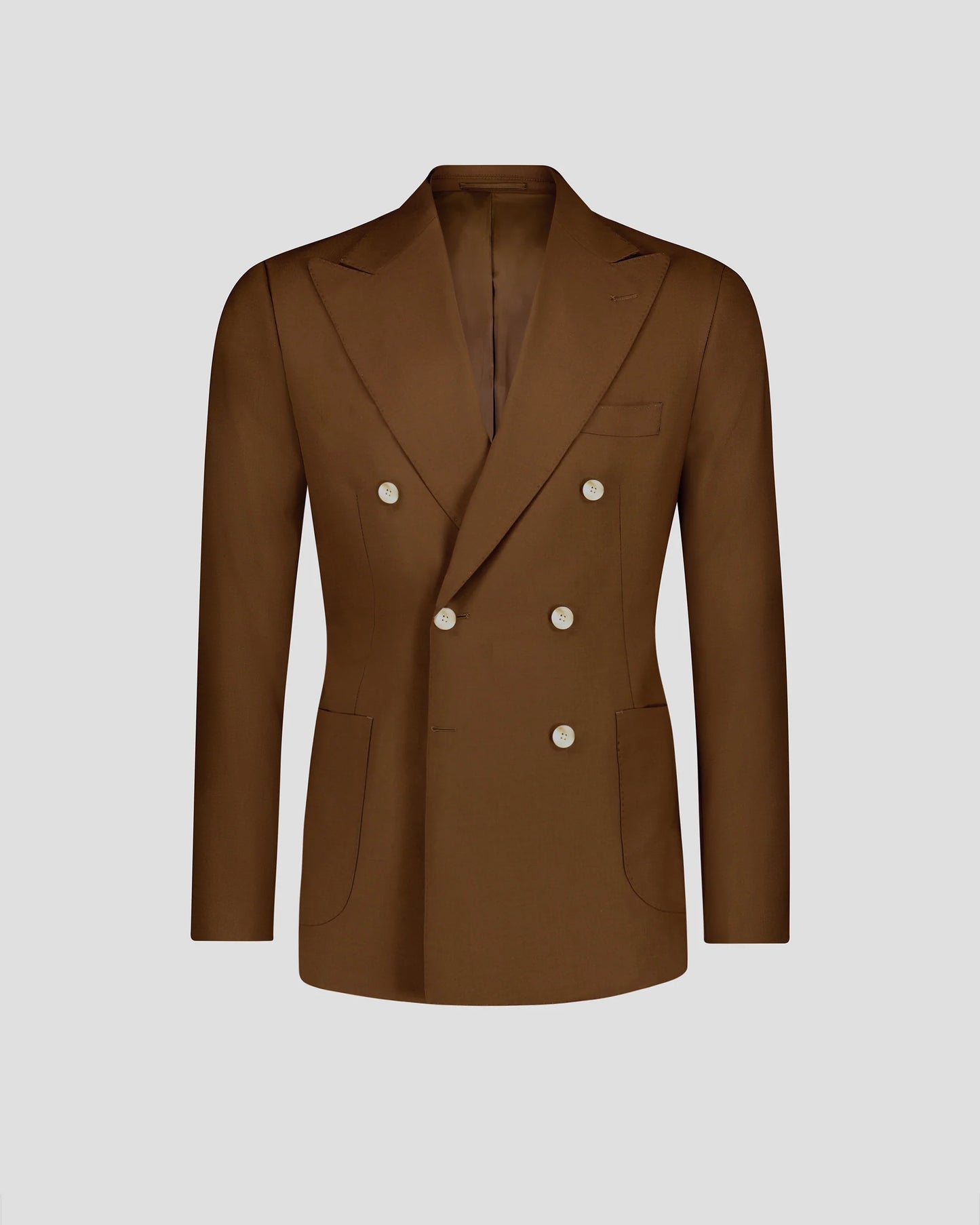 Brown Peak Lapel Double-breasted 2-piece Suit