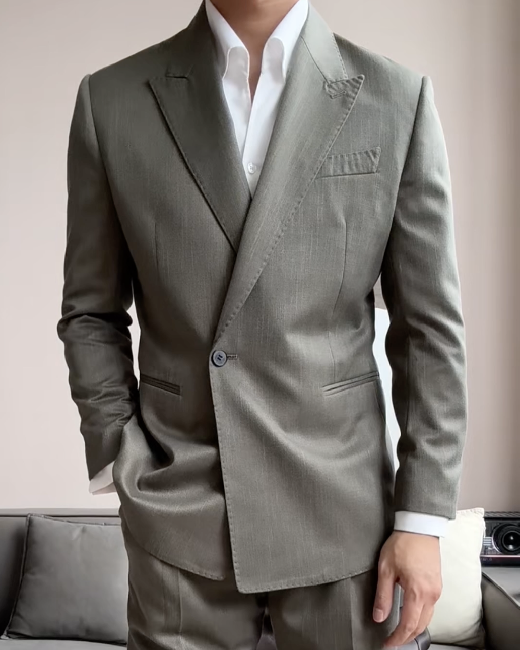 Charcoal Gray Single-breasted 2-piece Suit