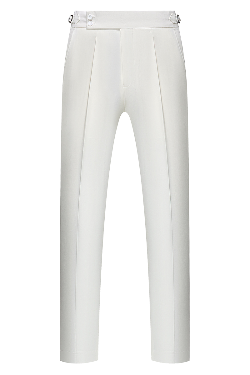 White 2-Button Flexible Waistband Modern Fit Suit