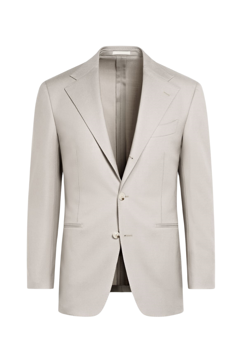 White 2-Button Wool Single Breasted Suit