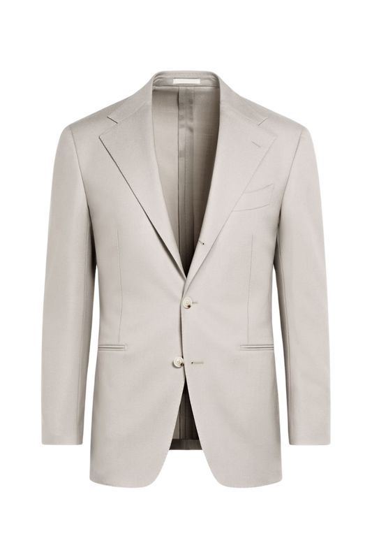 White 2-Button Wool Single Breasted Suit