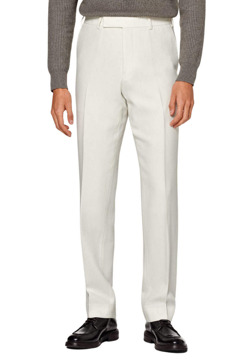 White Modern Fit Wool Double Breasted Suit